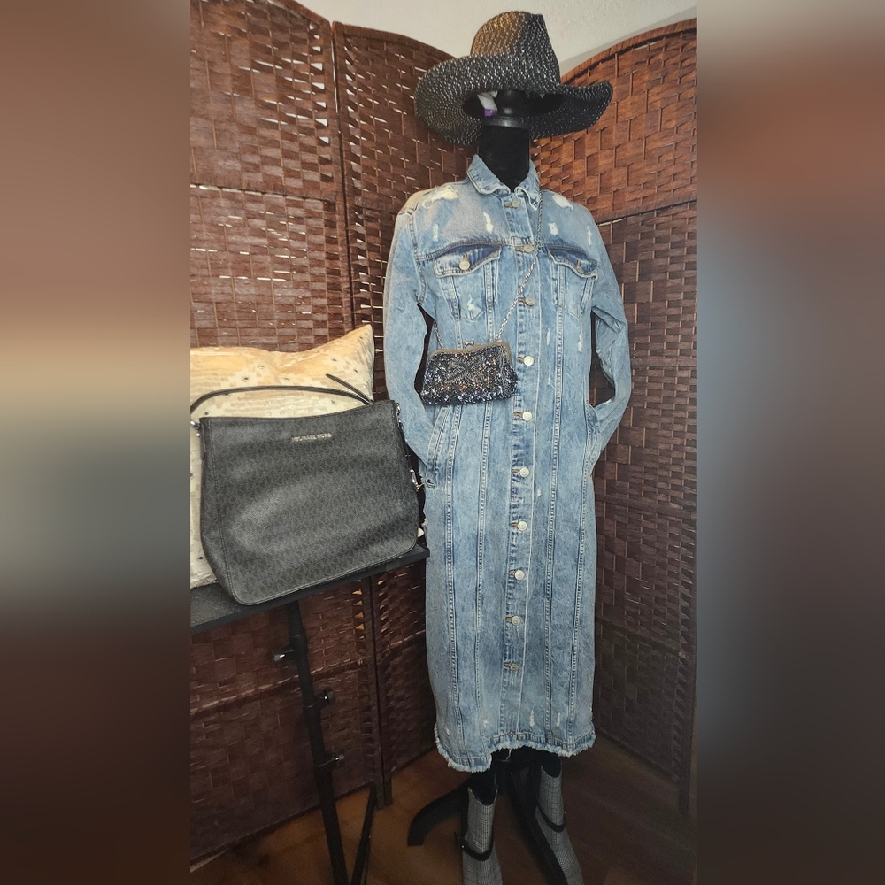 NWOT!! Highway Jeans Blue Distressed Denim Jacket